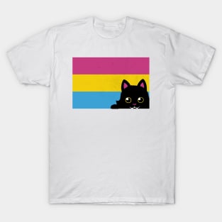 Peeking Cat Pan Flag by Tobe Fonseca T-Shirt